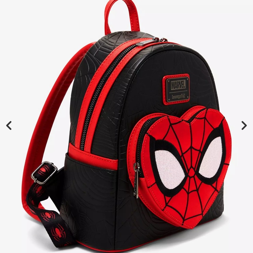Loungefly Marvel Spider-Man Heart Pocket Mini Backpack - Picture 2 of 4